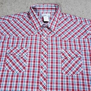 Wrangler Shirt Mens 3XB 3X BIG Pearl Snap Paisley Western Short Sleeve Wrancher